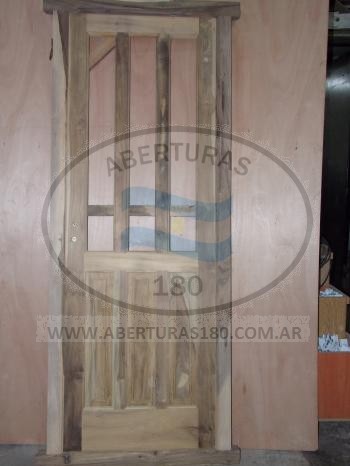 Puerta marco M.D 15 60 o 70 hoja cedro c/ vidrio para bao.